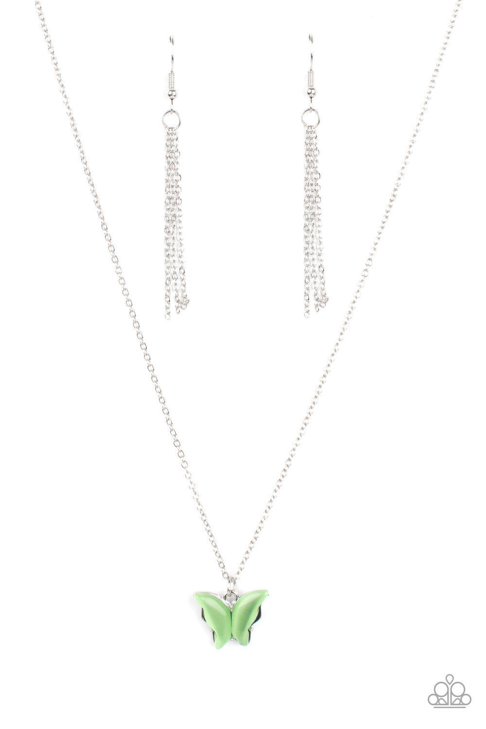 Paparazzi Butterfly Prairies - Green Necklace