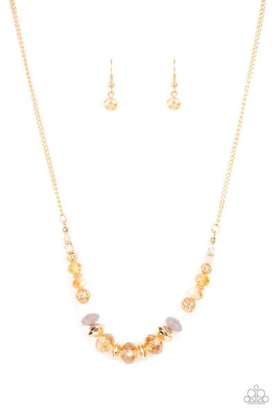 Paparazzi Turn Up The Tea Lights - Gold Necklace