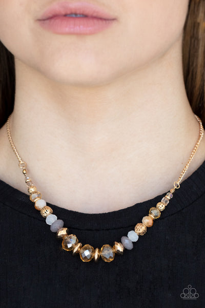 Paparazzi Turn Up The Tea Lights - Gold Necklace