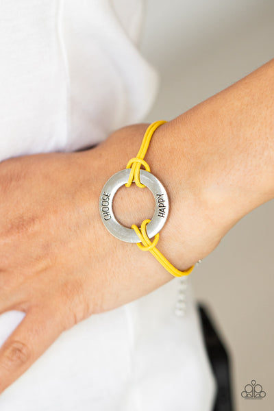 Paparazzi Choose Happy - Yellow Bracelet