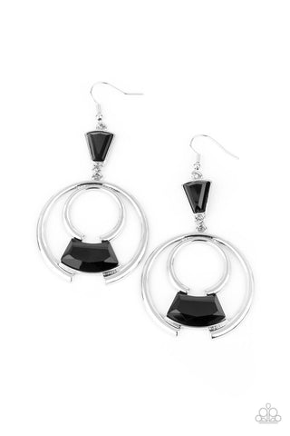 Paparazzi Deco Dancing - Black Earrings