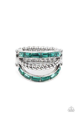Paparazzi Emulating Edge - Green Ring