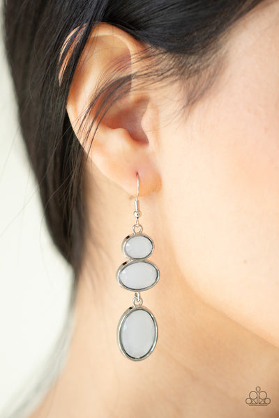 Paparazzi Tiers Of Tranquility - White Earrings