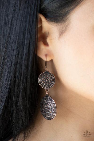 Paparazzi Road Trip Paradise - Copper Earrings