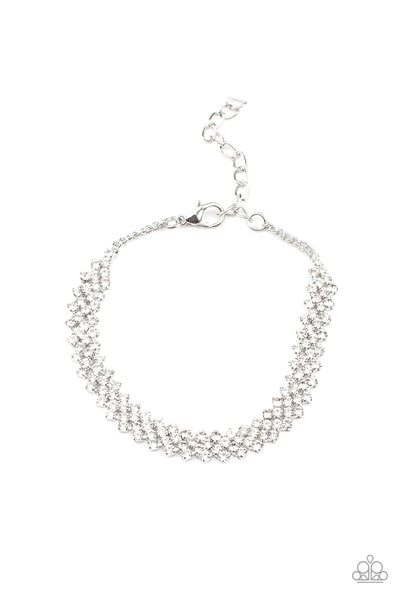 Paparazzi Chicly Candescent - White Bracelet