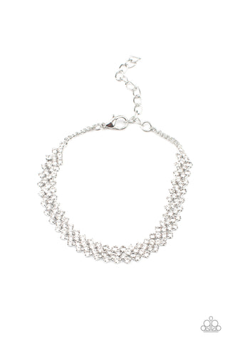 Paparazzi Chicly Candescent - White Bracelet