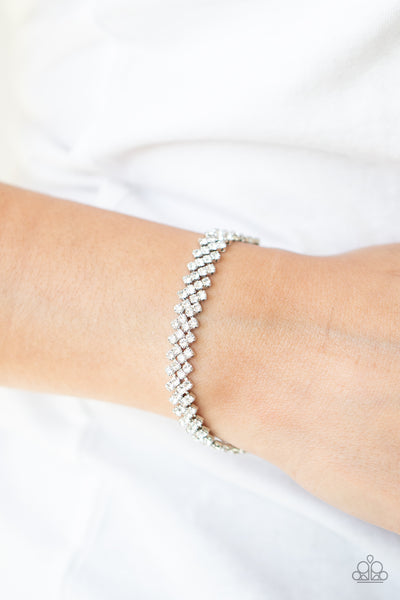 Paparazzi Chicly Candescent - White Bracelet