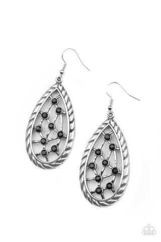 Paparazzi Industrial Incandescence - Black Earrings