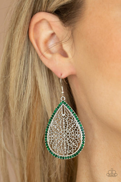 Paparazzi Fleur de Fantasy - Green Earrings