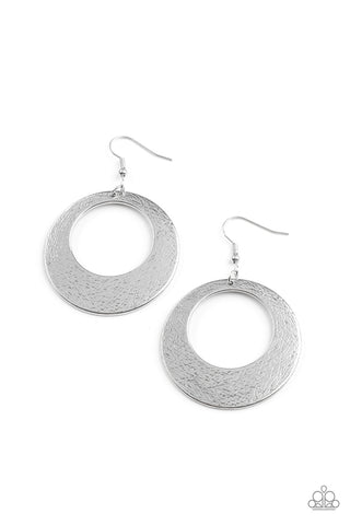Paparazzi Outer Plains - Silver Earrings