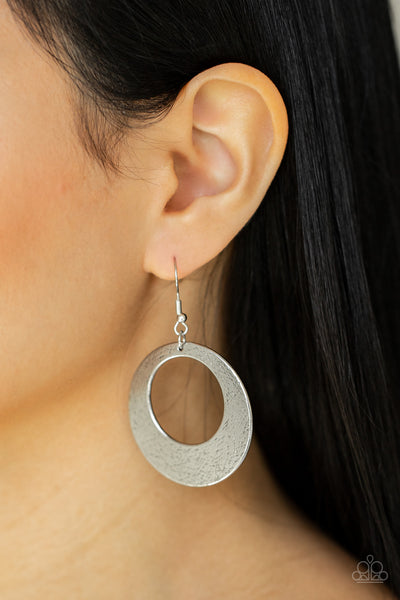 Paparazzi Outer Plains - Silver Earrings