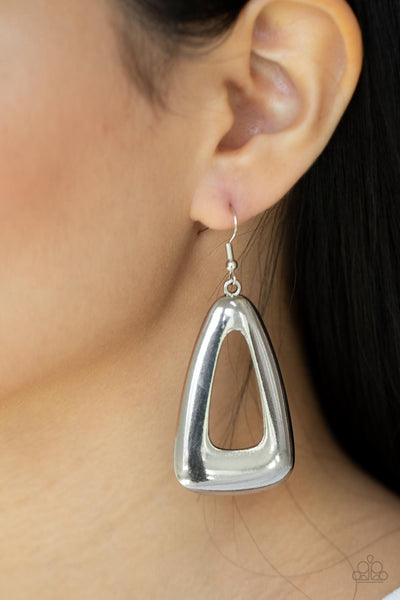 Paparazzi Irresistibly Industrial - Silver Earrings