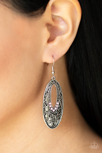 Paparazzi Fairytale Flora - Pink Earrings