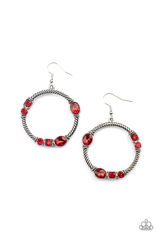 Paparazzi Glamorous Garland - Red Earrings