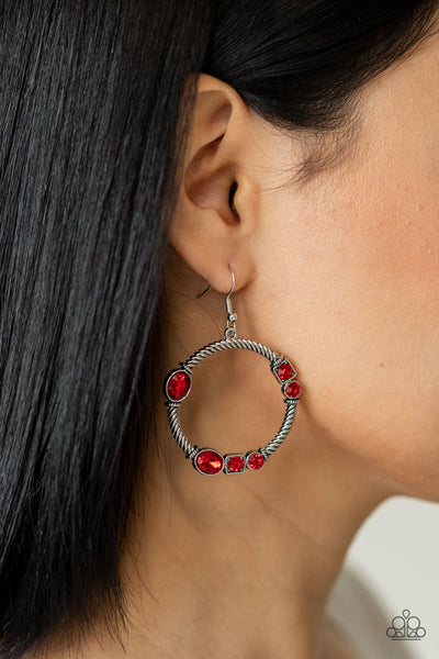 Paparazzi Glamorous Garland - Red Earrings