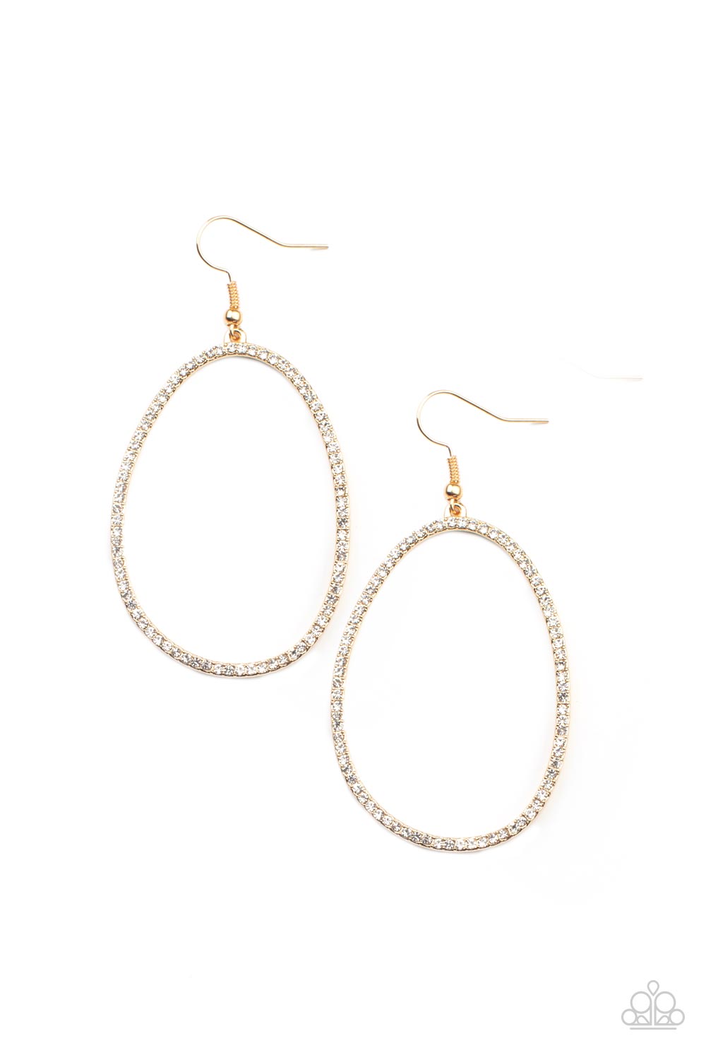 Paparazzi OVAL-ruled! - Gold Earrings