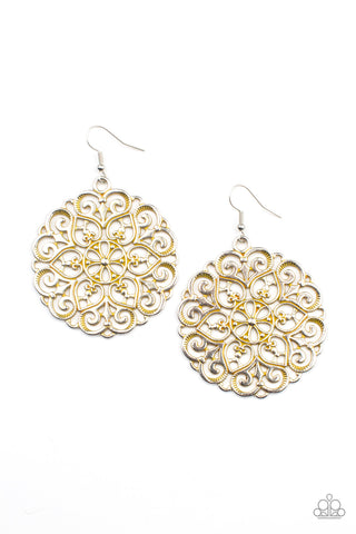 Paparazzi MANDALA Effect - Yellow Earrings