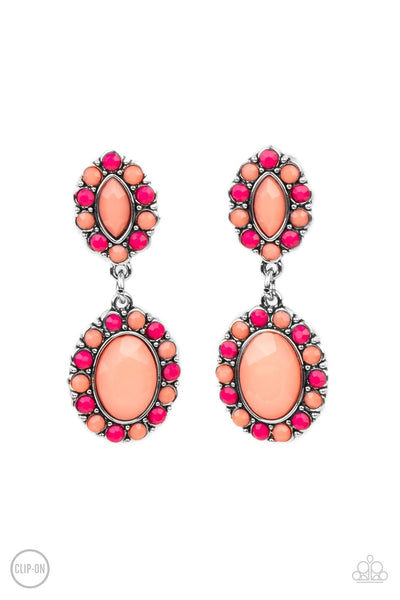 Paparazzi Positively Pampered - Orange Earrings