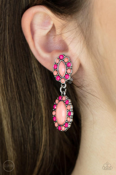 Paparazzi Positively Pampered - Orange Earrings