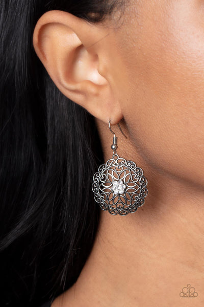 Paparazzi Flower Shop Sparkle - White Earrings