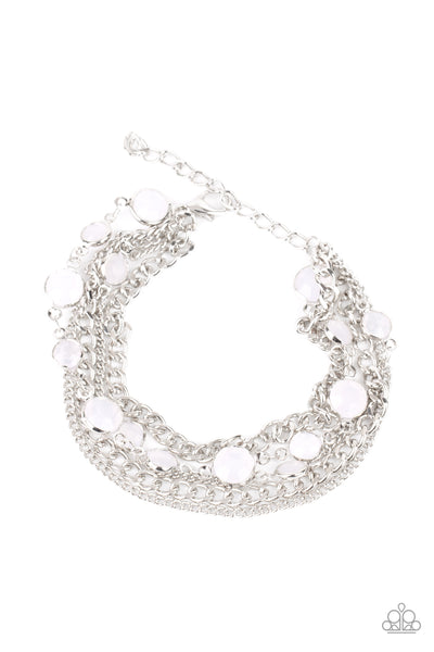 Paparazzi Glossy Goddess - White Bracelet