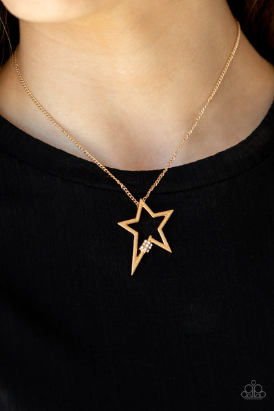 Paparazzi  Light Up The Sky - Gold Necklace