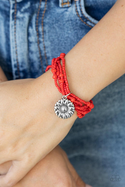Paparazzi Badlands Botany - Red Bracelet