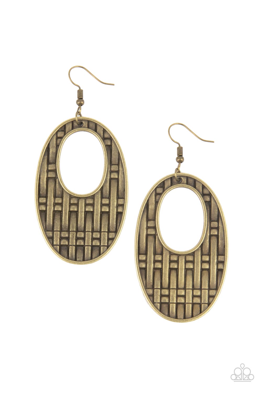 Paparazzi Engraved Edge - Brass Earrings