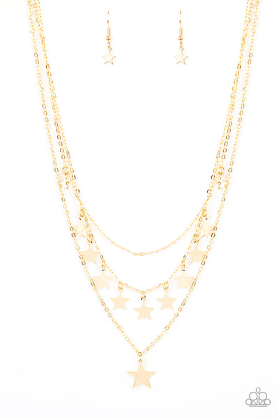 Paparazzi Americana Girl - Gold Necklace