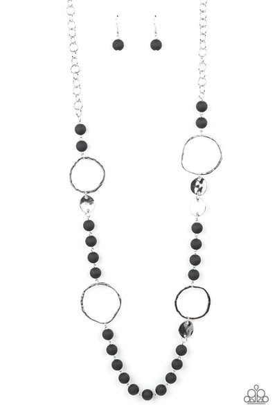 Paparazzi Sea Glass Wanderer - Black Necklace