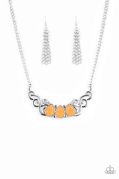 Paparazzi  Heavenly Happenstance - Orange Necklace