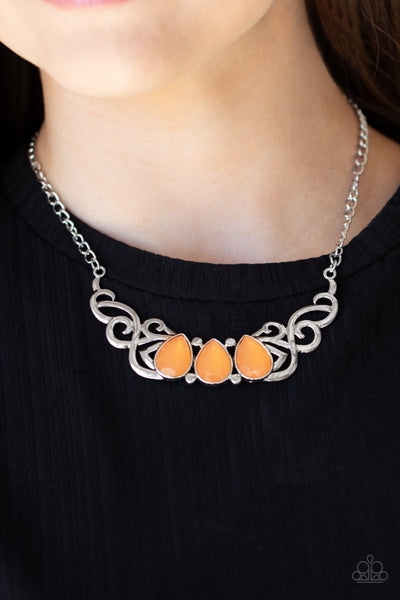 Paparazzi  Heavenly Happenstance - Orange Necklace