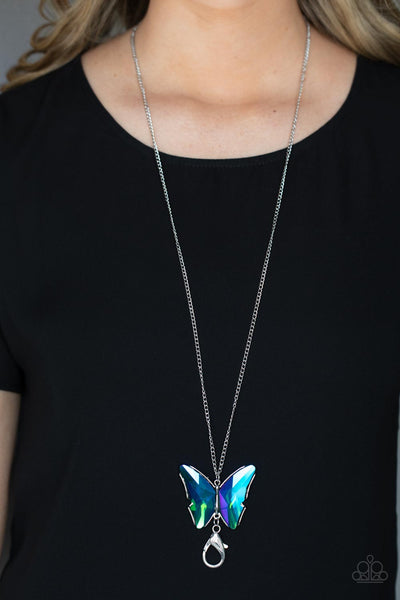 Paparazzi The Social Butterfly Effect - Blue Lanyard