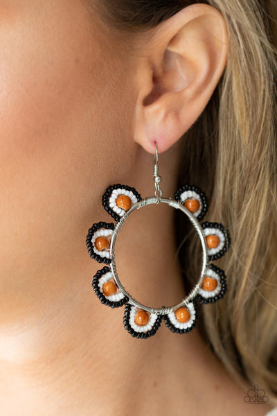 Paparazzi Groovy Gardens - Brown Earrings