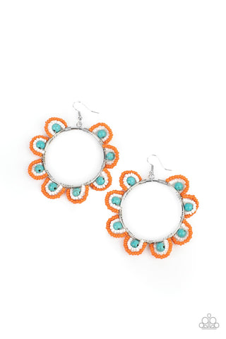 Paparazzi Groovy Gardens - Blue Earrings