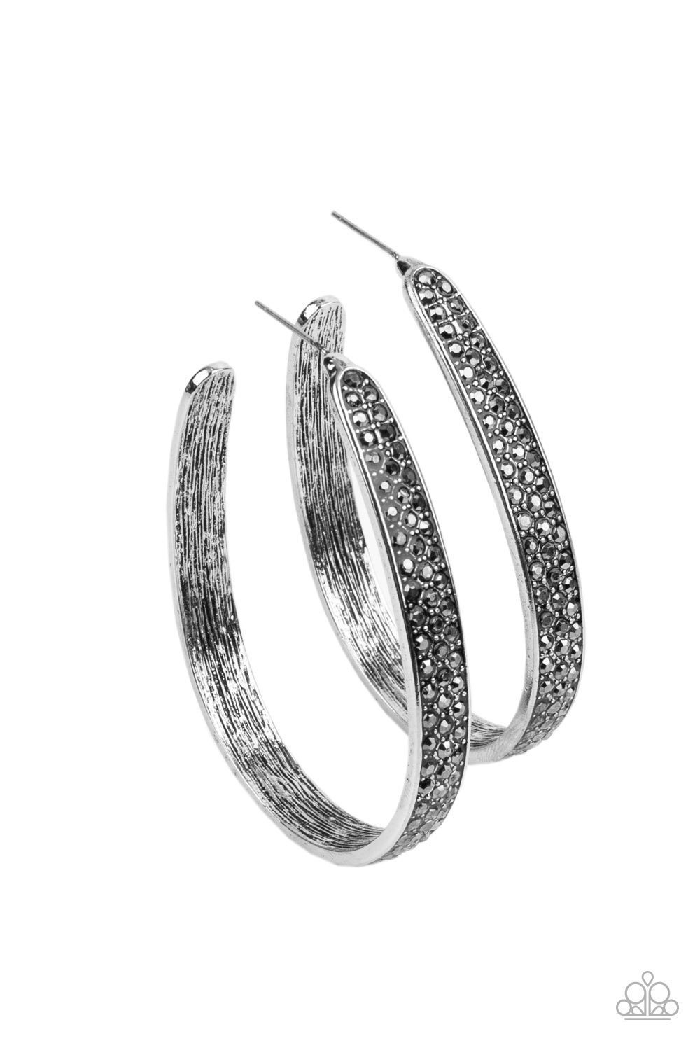 Paparazzi Bossy and Glossy - Silver Earrings