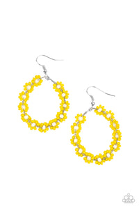 Paparazzi Festively Flower Child - Yellow Earrings