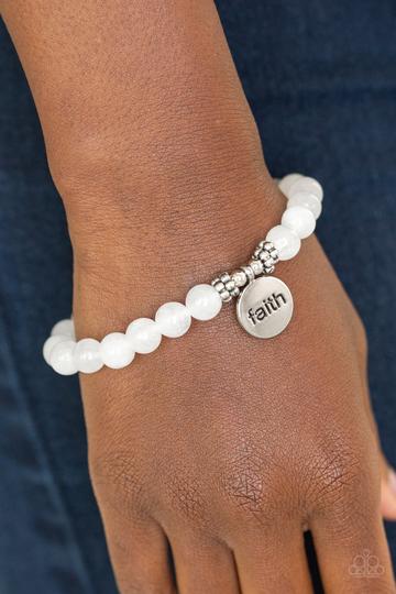 Paparazzi FAITH It, Till You Make It - White Bracelet