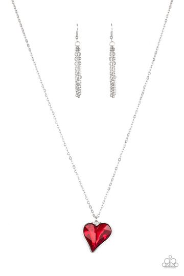 Paparazzi Heart Flutter - Red Necklace