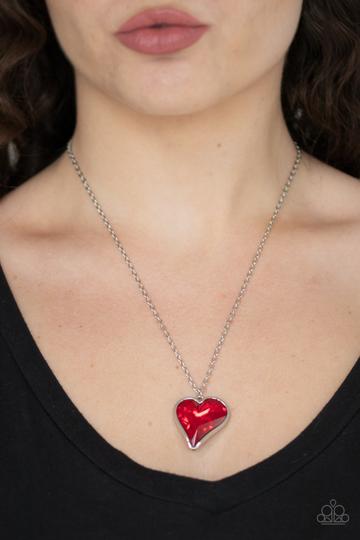 Paparazzi Heart Flutter - Red Necklace