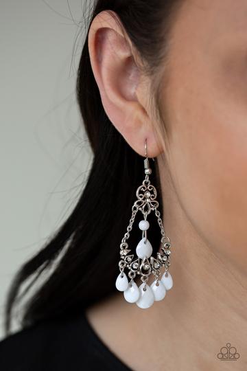 Paparazzi Malibu Sunset - White Earrings