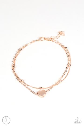 Paparazzi Ocean Heart - Rose Gold Anklet