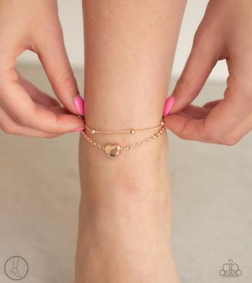 Paparazzi Ocean Heart - Rose Gold Anklet