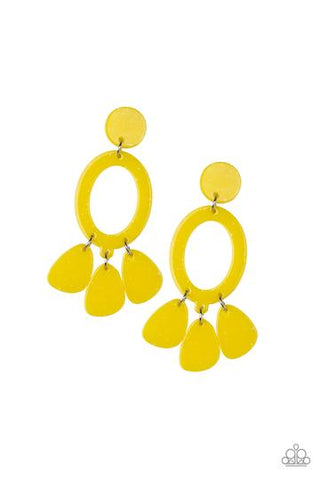 Paparazzi Sparkling Shores - Yellow Earrings