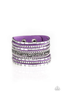 Paparazzi Rhinestone Rumble - Purple Bracelet