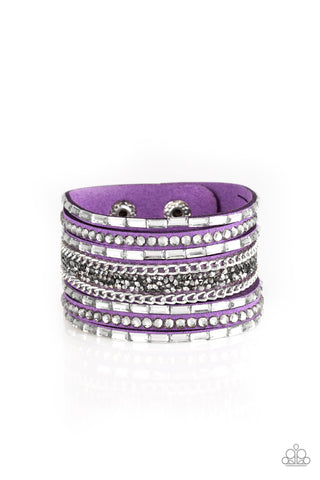 Paparazzi Rhinestone Rumble - Purple Bracelet