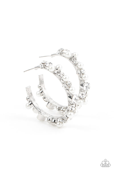 Paparazzi Let There Be SOCIALITE - White Earrings