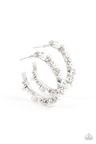 Paparazzi Let There Be SOCIALITE - White Earrings