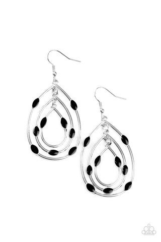 Paparazzi Rippling Rapport - Black Earrings