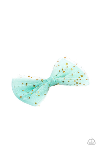 Paparazzi Twinkly Tulle - Green Hair Clip